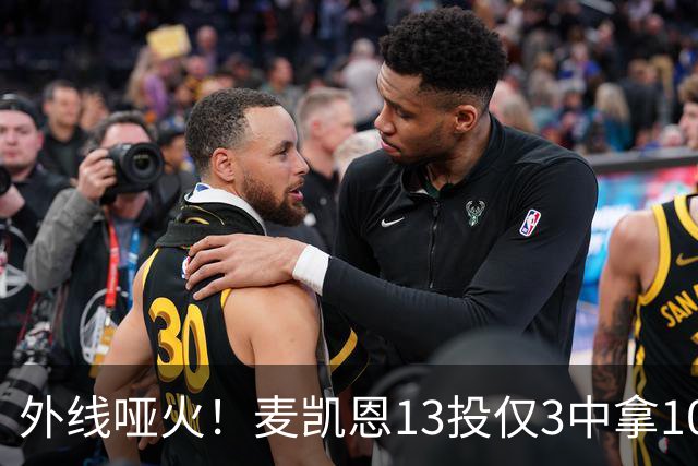 外线哑火！麦凯恩13投仅3中拿10分 三分6中0&正负值-13